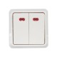 ОКТАВА белый Выключатель 2-клавишный с индикацией 10А ВС20-2-1-ОБ EVO21-K01-10-DC  GENERICA