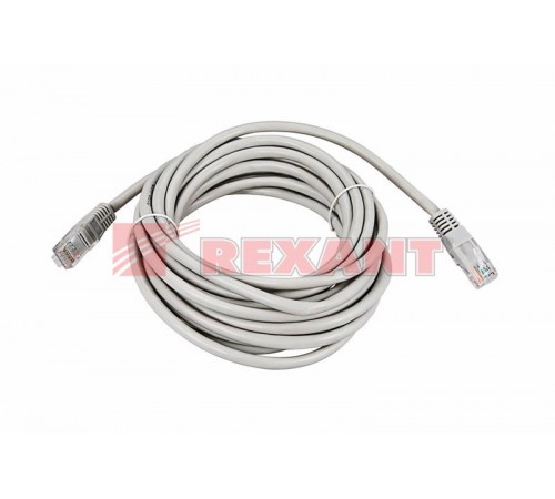 Патч-корд UTP кат. 5e, длина 7 метров, неэкранированный, серый  18-1008  REXANT