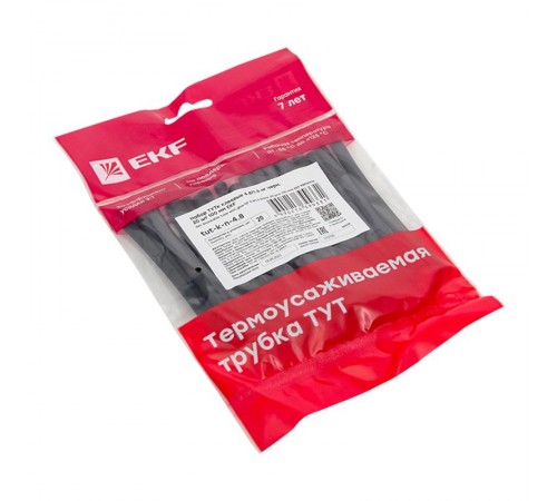 Набор ТУТк клеевые 4.8/1.6 нг черные 20шт по 100мм EKF PROxima  tut-k-n-4.8  EKF