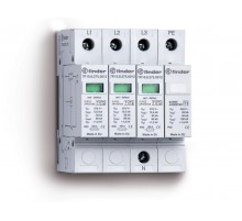 Устройство защиты от импульсных перенапряжений УЗИП тип 1 (3 варистора + 1 искровый разрядник); модульный, ширина 70мм; степень защиты IP20