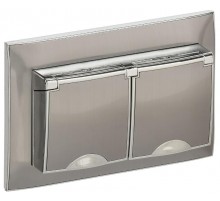 SKANDY Розетка 2-местная с с крышкой 16А в сб IP44 SK-R12N никель  SK-R26-16-44-K50-F  IEK