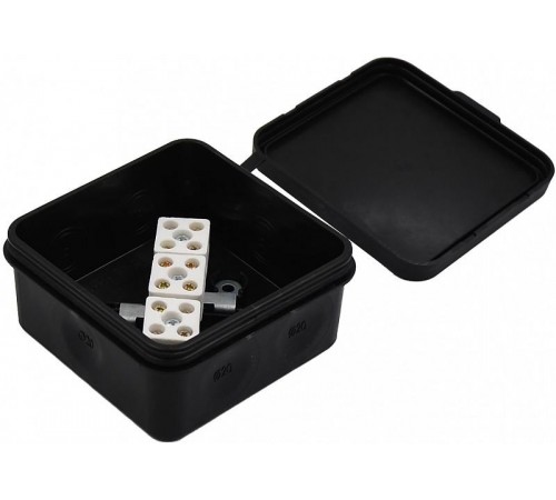 КРП 2403-08, Коробка разветвительная противопожарная (огнестойкая), черный 85х85х40  КРП 2403-08  HEGEL