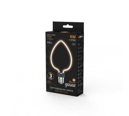 Лампа светодиодная   Filament Artline Heart 4W 330lm 2700К Е27 milky LED 1/10/100  1003802104  Gauss