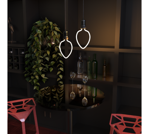 Лампа светодиодная   Filament Artline Heart 4W 330lm 2700К Е27 milky LED 1/10/100  1003802104  Gauss