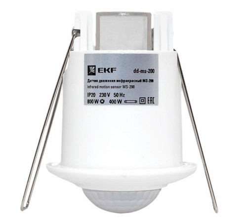 Датчик движения ИК встраиваемый  800Вт 360гр. до 6м IP20 dd-ms-200 EKF  dd-ms-200  EKF