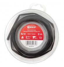 Термоусаживаемая трубка ТУТ нг 8/4 черная ролик 2 м tut-8-b-bEKF