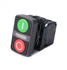 Кн двойн SB5 в сборе модуль 22мм з "I"+сигн лампа+кр "О" пластик 230ВАС 1НО+1НЗ  SB5AW7A3741M5  SE