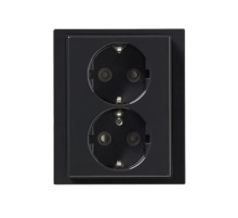 Розетка Double Shuko 16А 230В, c рамкой, Impressivo, антрацит  302EUJ-81   2TKA000951G1  ABB