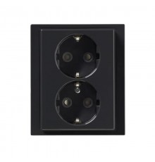 Розетка Double Shuko 16А 230В, c рамкой, Impressivo, антрацит  302EUJ-81   2TKA000951G1  ABB