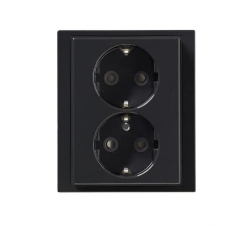 Розетка Double Shuko 16А 230В, c рамкой, Impressivo, антрацит  302EUJ-81   2TKA000951G1  ABB