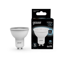 Лампа светодиодная LED 5Вт GU10 220В 4100К MR16  101506205  Gauss