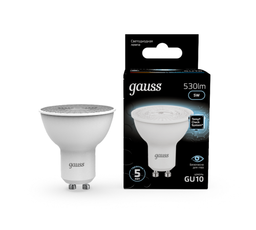 Лампа светодиодная LED 5Вт GU10 220В 4100К MR16  101506205  Gauss