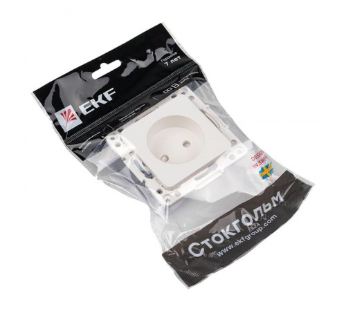 Стокгольм Механизм Розетки 1-местной б/з 10 А белый с защ. штор. PROxima  EYR10-022-10  EKF