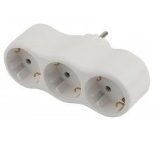 Разветвитель электрический SPx-3e-W на 3 розетки с заземлением 16А белый  Б0053479  ЭРА