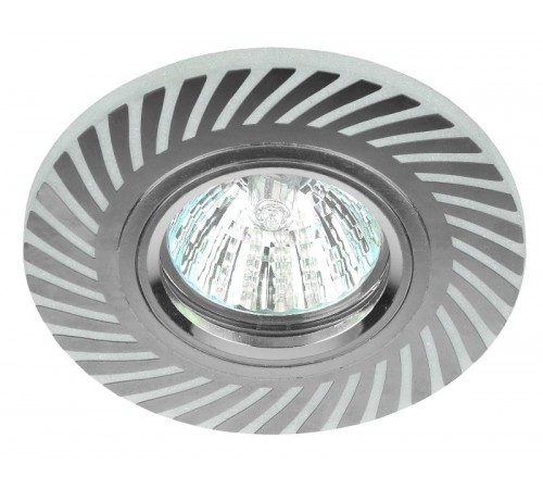 Светильник точечный встраиваемый DK LD39 WH/CH декор cо светодиодной подсветкой MR16, белый/хром  Б0037376  ЭРА