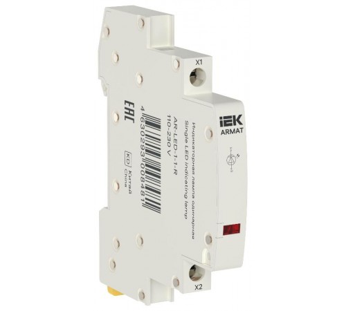 ARMAT Лампа индикаторная одинарная LED 110-230В AC красная  AR-LED-1-1-R  IEK