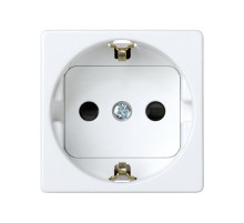 Simon 27 Розетка двухполюсная с/з, с защитными шторками, винтовой зажим, 16А 250В, широкий модуль,  27472-65  Simon