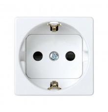 Simon 27 Розетка двухполюсная с/з, с защитными шторками, винтовой зажим, 16А 250В, широкий модуль,  27472-65  Simon