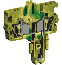 Разъем типа гнездо, с пружинным зажимом на 2 контакта для клемм типа HVTE. Желто-зеленый. 2,5 кв. мм.  ZHVT910  DKC