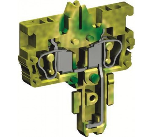 Разъем типа гнездо, с пружинным зажимом на 2 контакта для клемм типа HVTE. Желто-зеленый. 2,5 кв. мм.  ZHVT910  DKC