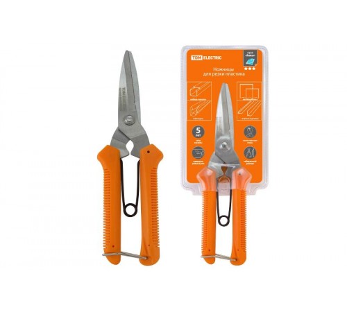 Ножницы для резки пластика, нерж.сталь, 200 мм, серия "Алмаз"  SQ1034-0101  TDM