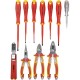 Набор диэлектрических отверток, бокорезов, плоскогубцев, длинногубцев, стриппера и тестера в сумке  41381104  Felo