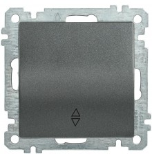 BOLERO антрацит Выключатель 1-клавишный проходной 10А ВС10-1-2-Б  EVB12-K95-10  IEK