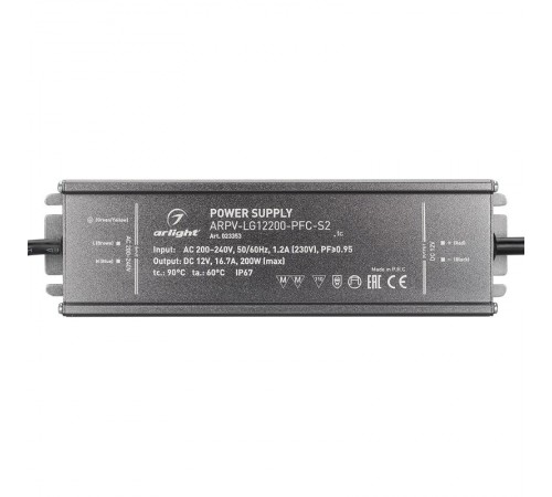 Блок питания ARPV-LG12200-PFC-S2 (12V, 16.7A, 200W)  023353  Arlight