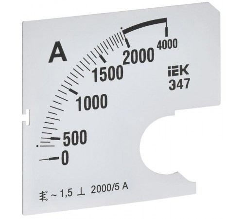 Шкала смен. для амперметра Э47 2000/5А-1,5 72х72мм  IPA10D-SC-2000  IEK