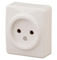 Розетка без заземления без шторок, 16A-250В, IP20, ОУ, 11-2201-02 Эра Эксперт, Слоновая кость  Б0031552  ЭРА