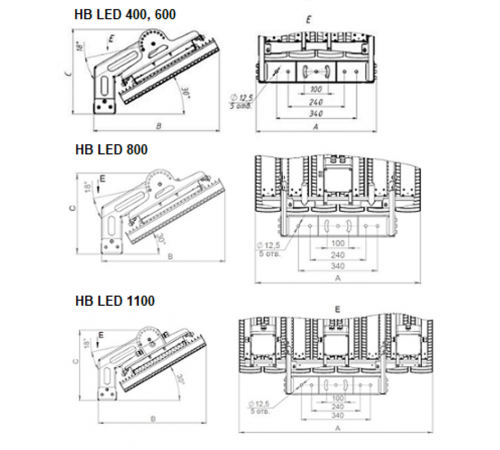 Светильник светодиодный HB LED 400 D60 5000K G2  1224008210  Световые Технологии