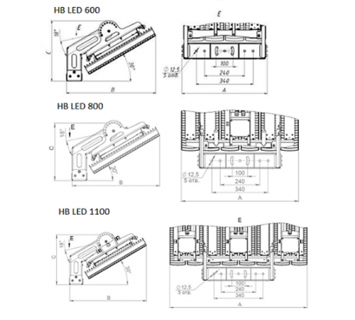 Светильник светодиодный HB LED 400 D60 5000K G2  1224008210  Световые Технологии