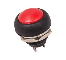 Выключатель-кнопка 250V 1А (2с) OFF-(ON) Б/Фикс красная Micro  36-3050  REXANT