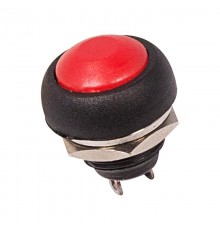Выключатель-кнопка 250V 1А (2с) OFF-(ON) Б/Фикс красная Micro  36-3050  REXANT