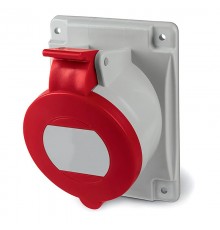 Розетка скрытой установки с наклоном  IP44 32А 3P+E 400В. Пружинный зажим.  DIS4133266F  DKC