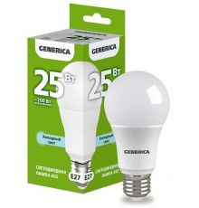 Лампа светодиодная A65 груша 25Вт 230В 6500К E27   LL-A65-25-230-65-E27-G  GENERICA