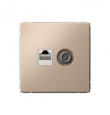 ArtGallery Песочный Розетка двойная TV + компьютерная RJ45, кат. 5Е  GAL001289  SE