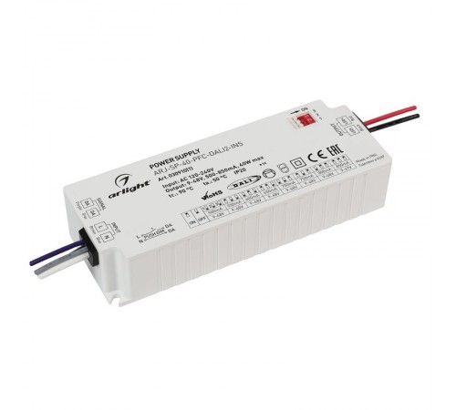Блок питания ARJ-SP-40-PFC-DALI2-INS (40W, 9-48V, 0.5-0.85A) (Arlight, IP20 Пластик, 5 лет)  030910(1)  Arlight