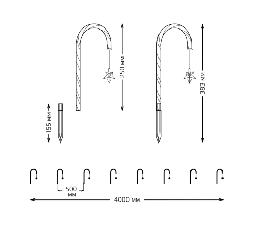 Светильник новогодний Holiday " Волшебные конфеты", IP44 мультицвет LED 1/8  HL011  Gauss