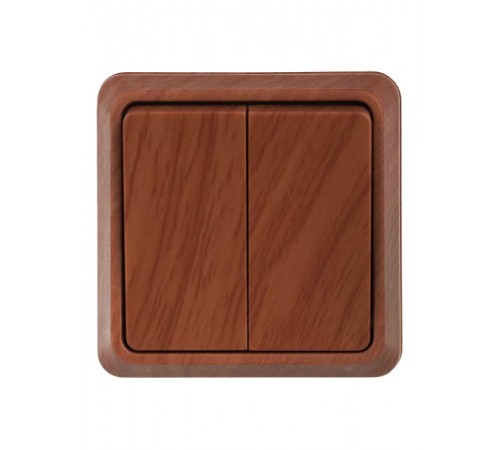 ОКТАВА дуб Выключатель 2-клавишный О/У 10А ВС20-2-0-ОД  EVO20-K04-10-DC  GENERICA