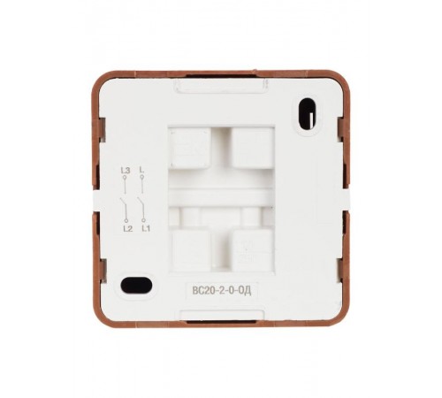 ОКТАВА дуб Выключатель 2-клавишный О/У 10А ВС20-2-0-ОД  EVO20-K04-10-DC  GENERICA
