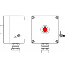 Ex пост управления из GRP; 1Ex d e IIC T6 Gb X / Ex tb IIIB T80°C Db X /IP66; Кнопка красная,1NC/1NO - - 1 шт.; С:ввод D5,5-13мм подбронированный кабе
