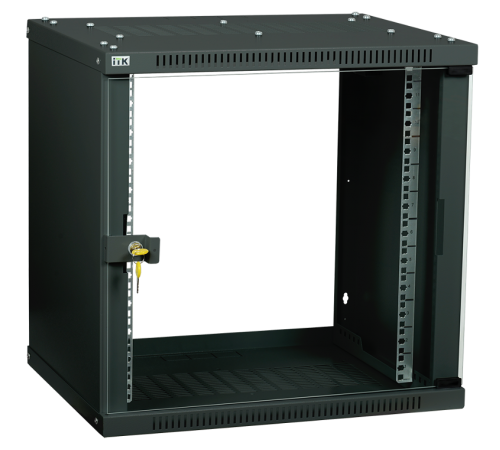 Шкаф LINEA WE 6U 600x450мм дверь стекло черный  LWE5-06U64-GF  ITK