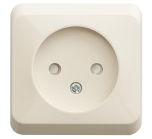 Этюд Кремовый О/У Розетка без заземления со шторками  PA16-002K  SE