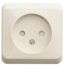 Этюд Кремовый О/У Розетка без заземления со шторками  PA16-002K  SE