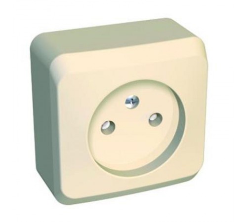 Этюд Кремовый О/У Розетка без заземления со шторками  PA16-002K  SE