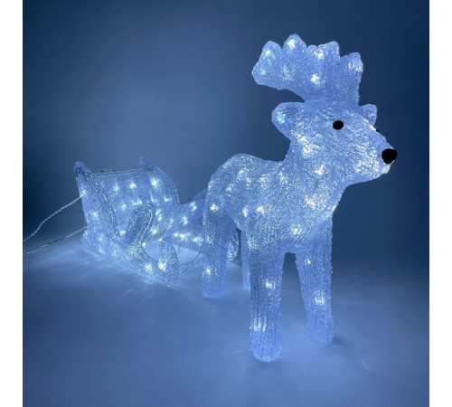 Фигура светодиодная  Олень с санями, ENIOF - 11 , 220V (2/30)  Б0047973  ЭРА