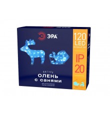 Фигура светодиодная  Олень с санями, ENIOF - 11 , 220V (2/30)  Б0047973  ЭРА