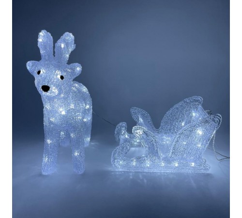 Фигура светодиодная  Олень с санями, ENIOF - 11 , 220V (2/30)  Б0047973  ЭРА