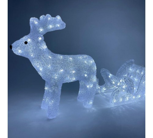 Фигура светодиодная  Олень с санями, ENIOF - 11 , 220V (2/30)  Б0047973  ЭРА